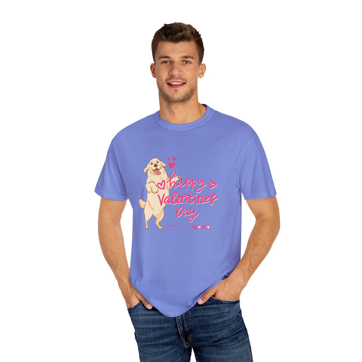 Dog, Happy Valentine's Day, XoXo - Unisex Garment-Dyed T-shirt - 11573