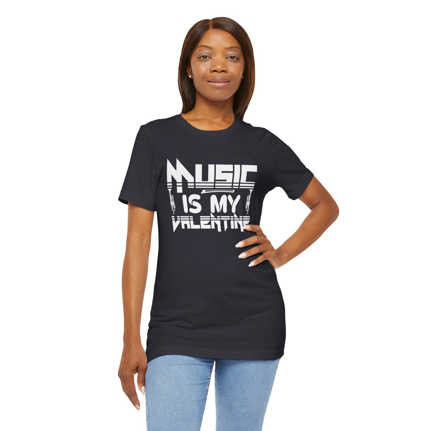 Music Is My Valentine - Unisex Jersey Short Sleeve Tee