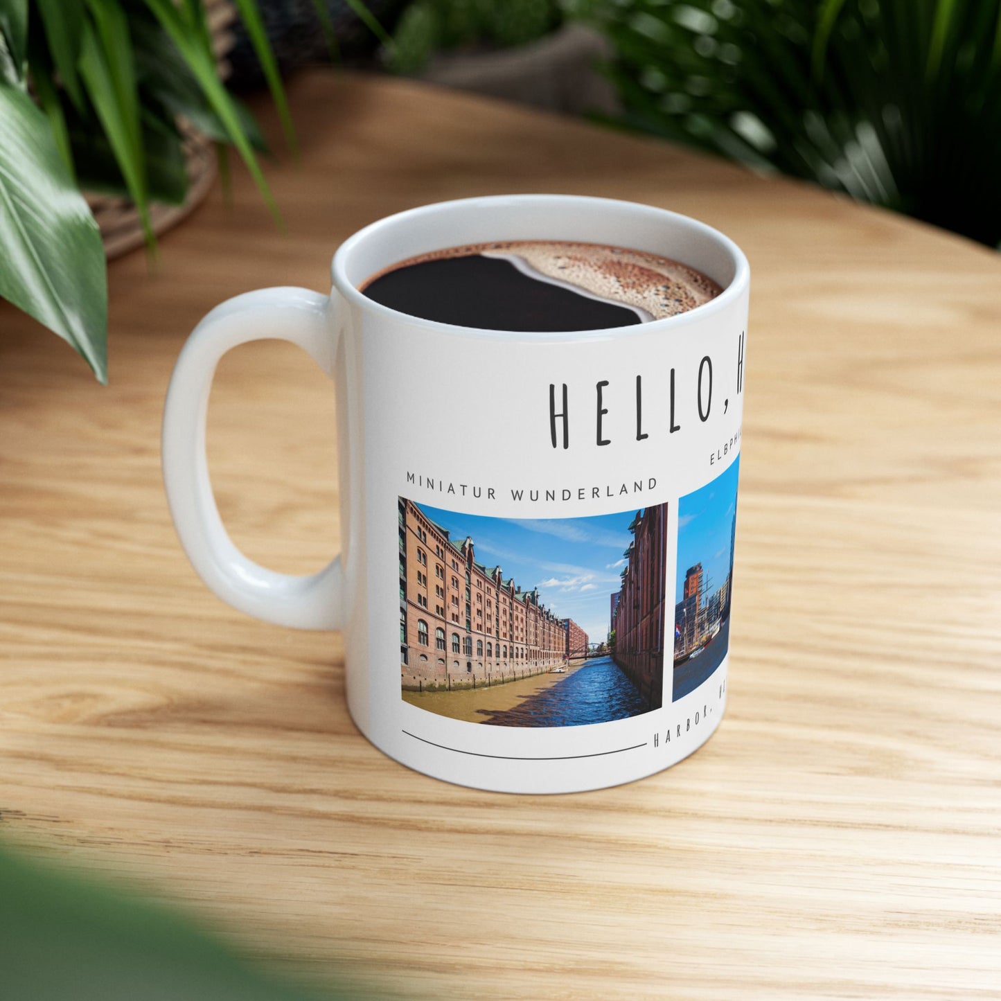 Hello Hamburg Ceramic Mug - 11oz & 15oz, Perfect Gift for Travel Lovers - 12174