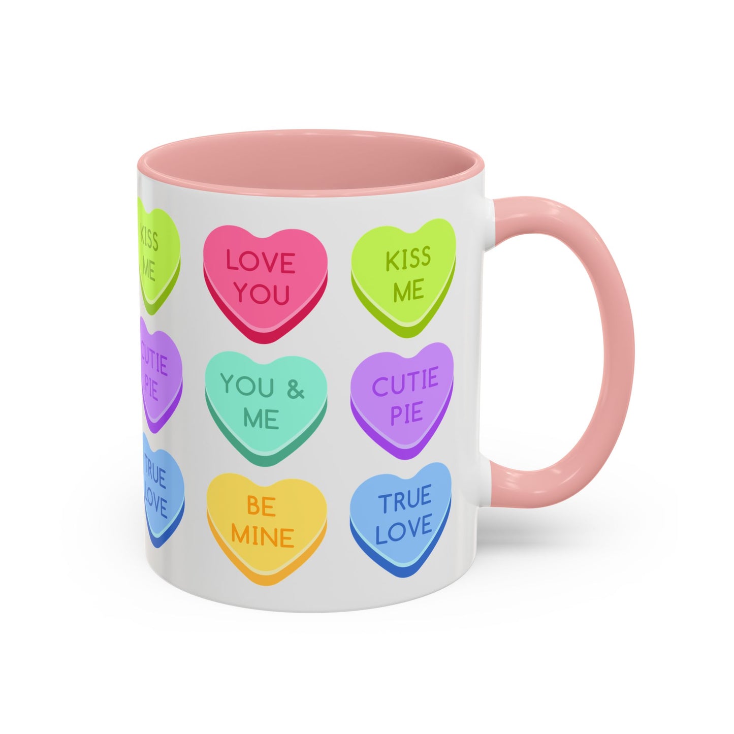 Love You, Kiss Me - Accent Coffee Mug (11, 15oz) - 11541