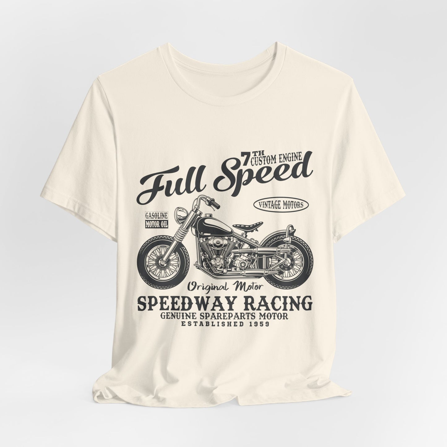 Full Speed, Vintage Motors - Unisex Jersey Short Sleeve Tee