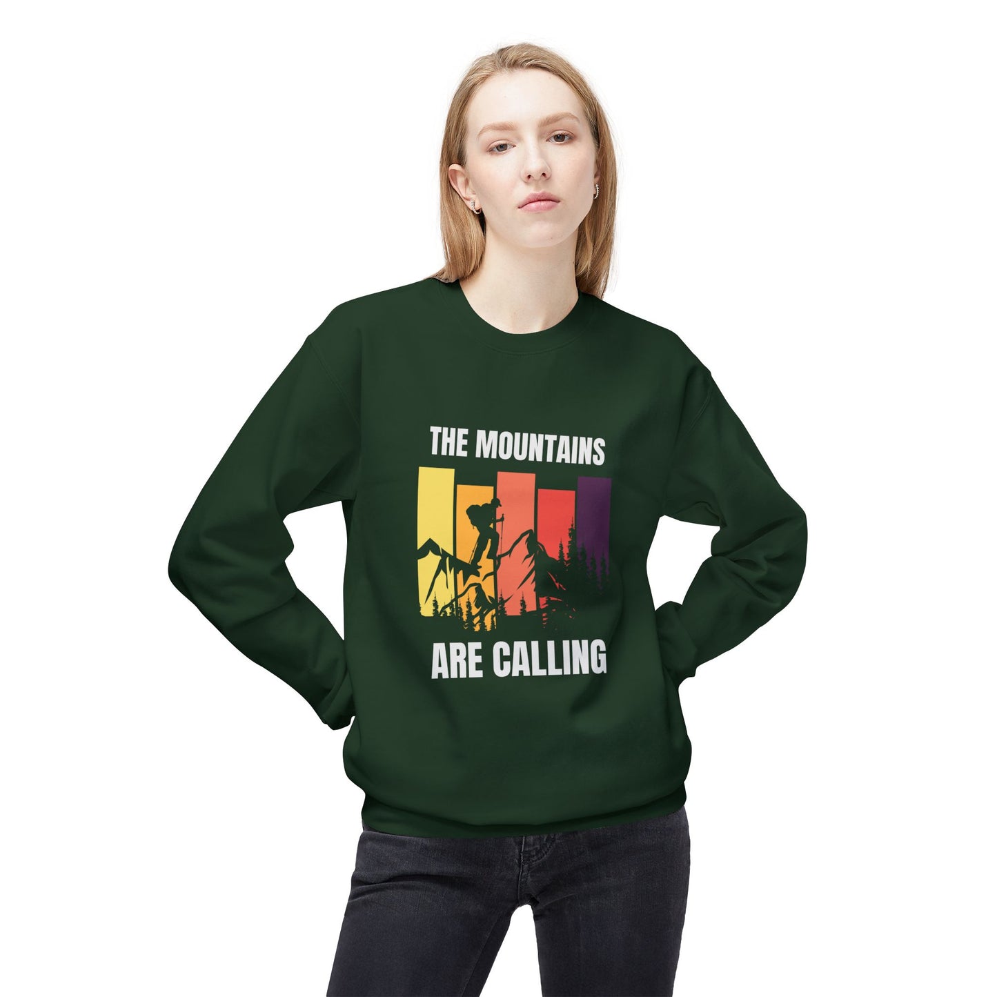 Mountains Are Calling - Unisex Midweight Softstyle Fleece Crewneck Sweatshirt - 10617