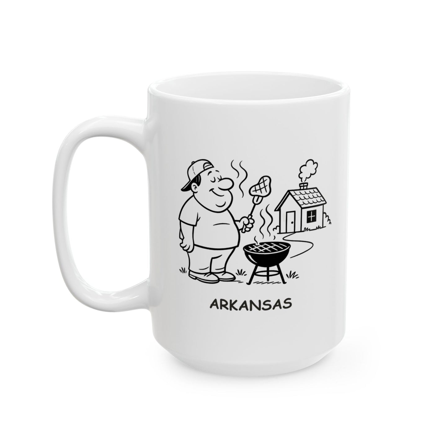 "In Arkansas, you know you’re home when you can smell the BBQ from a mile away." Ceramic Mug - 13342