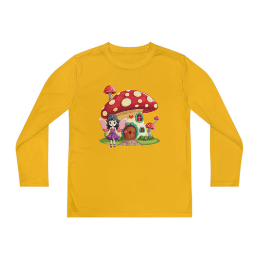 Fairy Mushroom House  - Youth Long Sleeve Competitor Tee