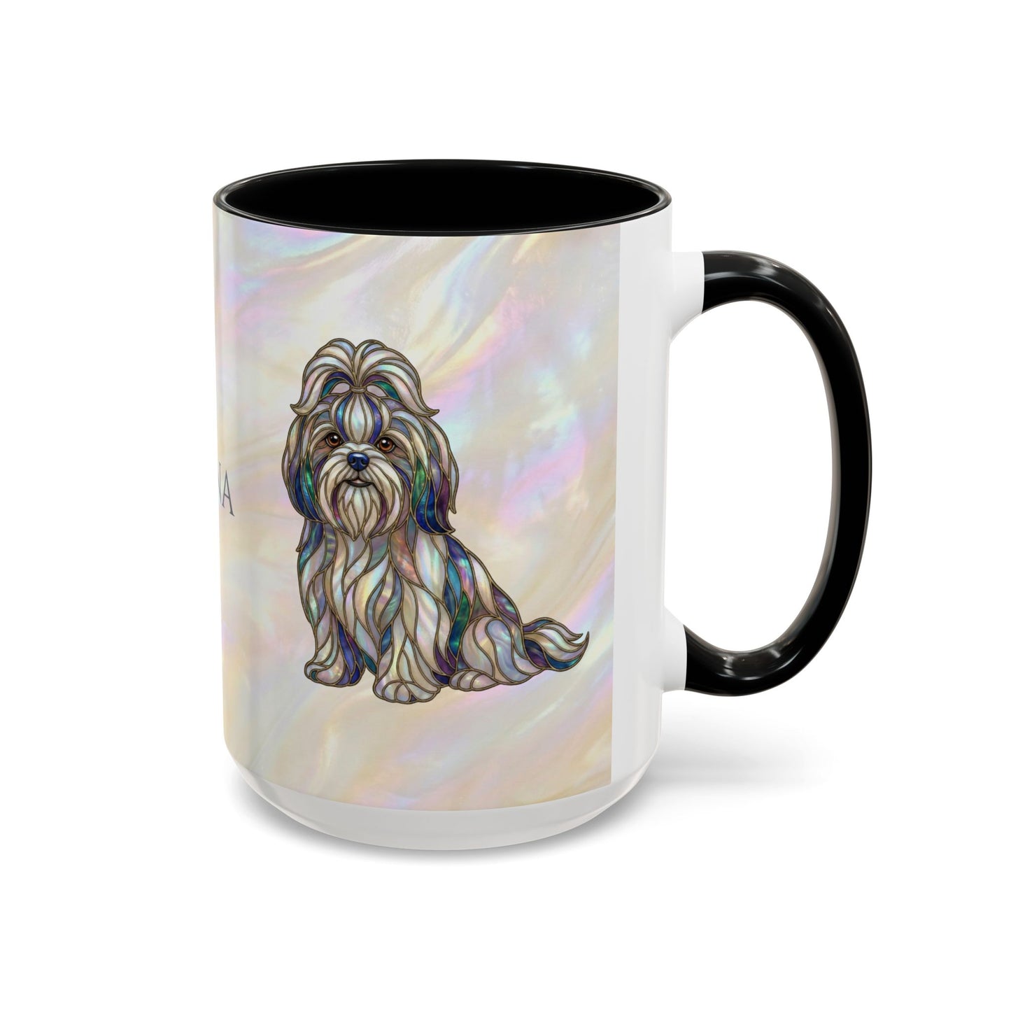 Shih Tzu Accent Coffee Mug – Stained Glass Design 11/15oz - 14647