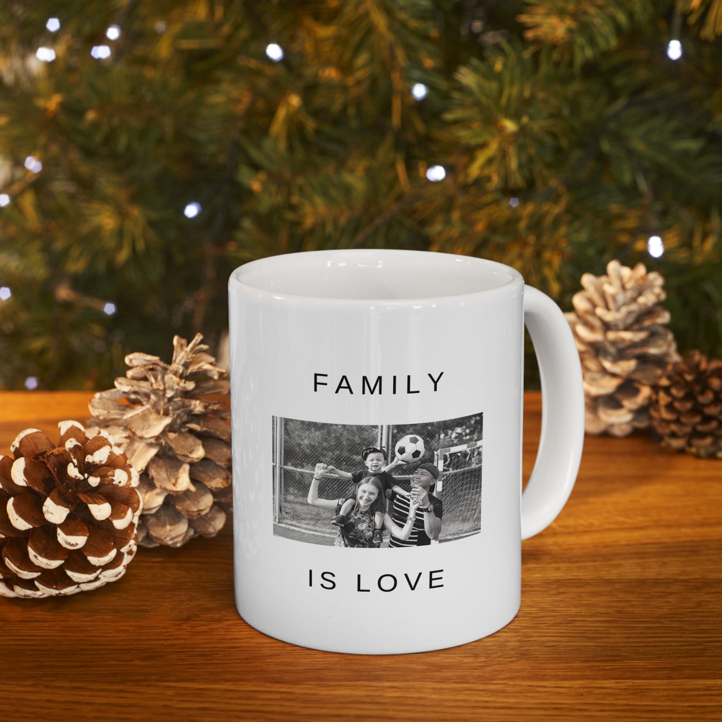 Family is Love, Photos, Customizable - Ceramic Mug, (11oz, 15oz) - 10995