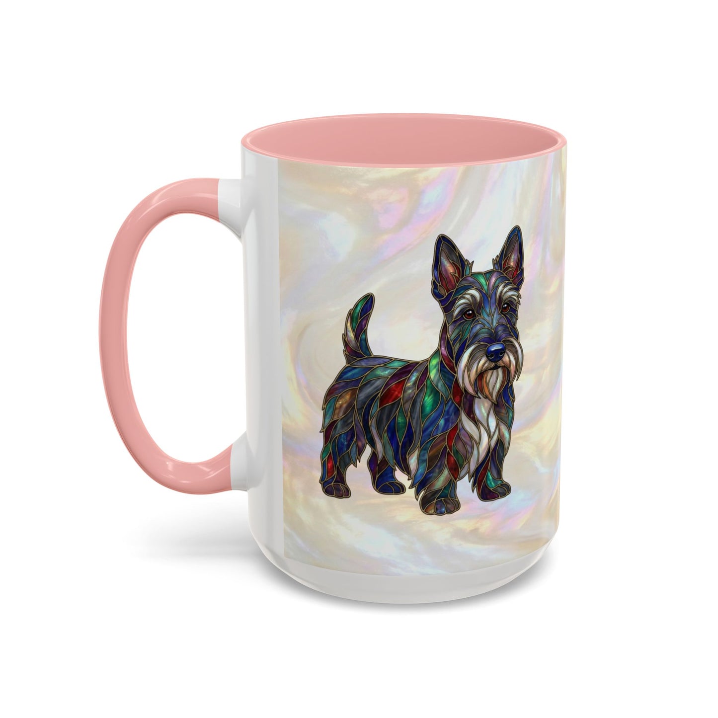 Scottish Terrier Accent Coffee Mug – Stained Glass Design 11/15oz - 14644