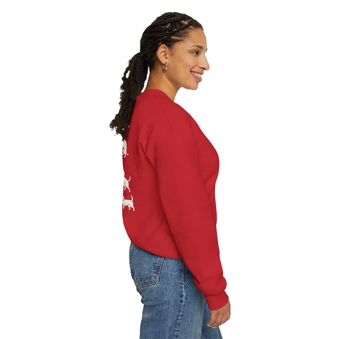 Dog in Space Crewneck Sweatshirt – Space Puppy Graphic Pullover - 14678