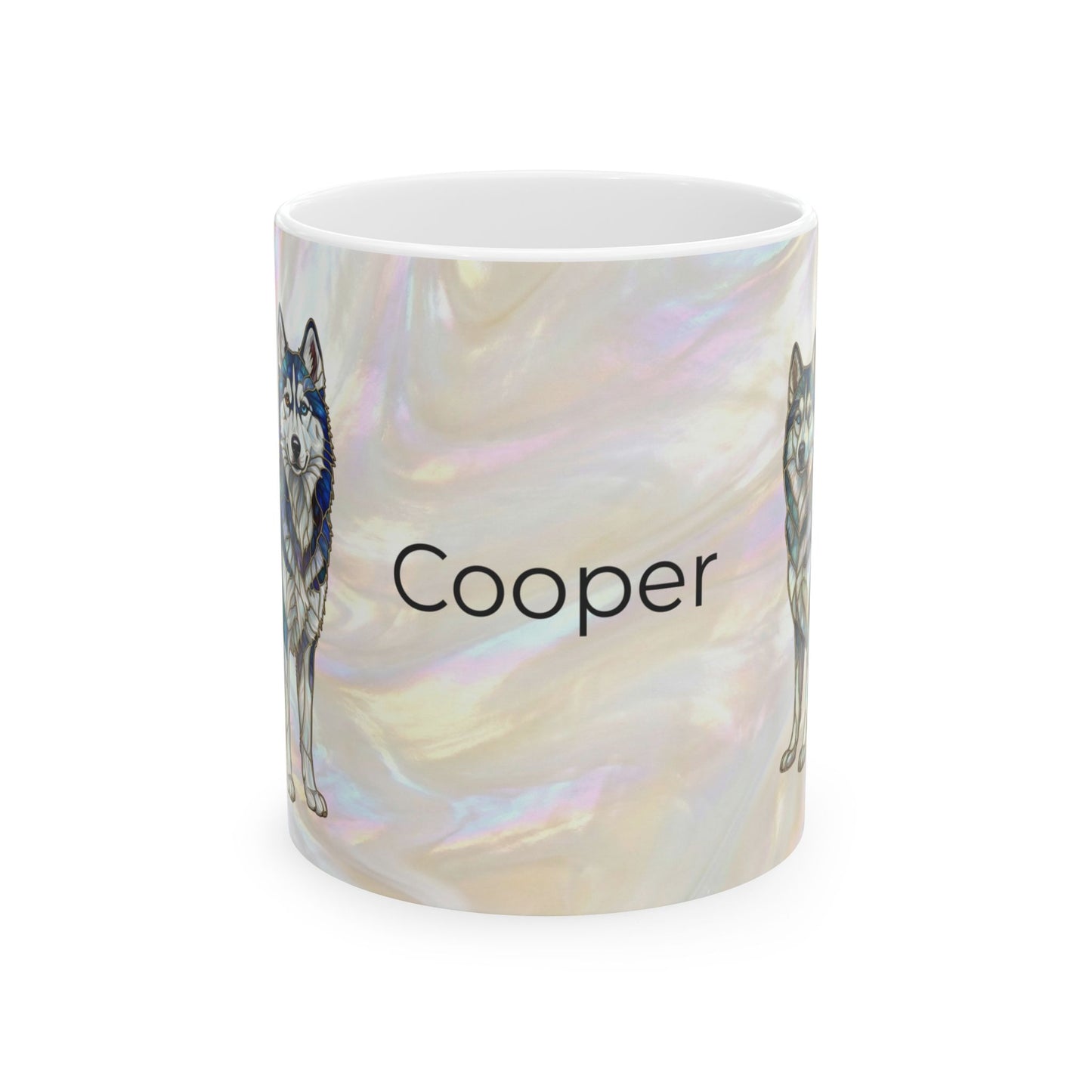 Personalized Husky Name Mug — Custom 'Cooper' Ceramic Coffee Cup (11oz/15oz) - 14524