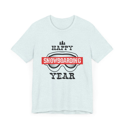 Christmas: Happy Snowboarding Year - Unisex Jersey Short Sleeve Tee