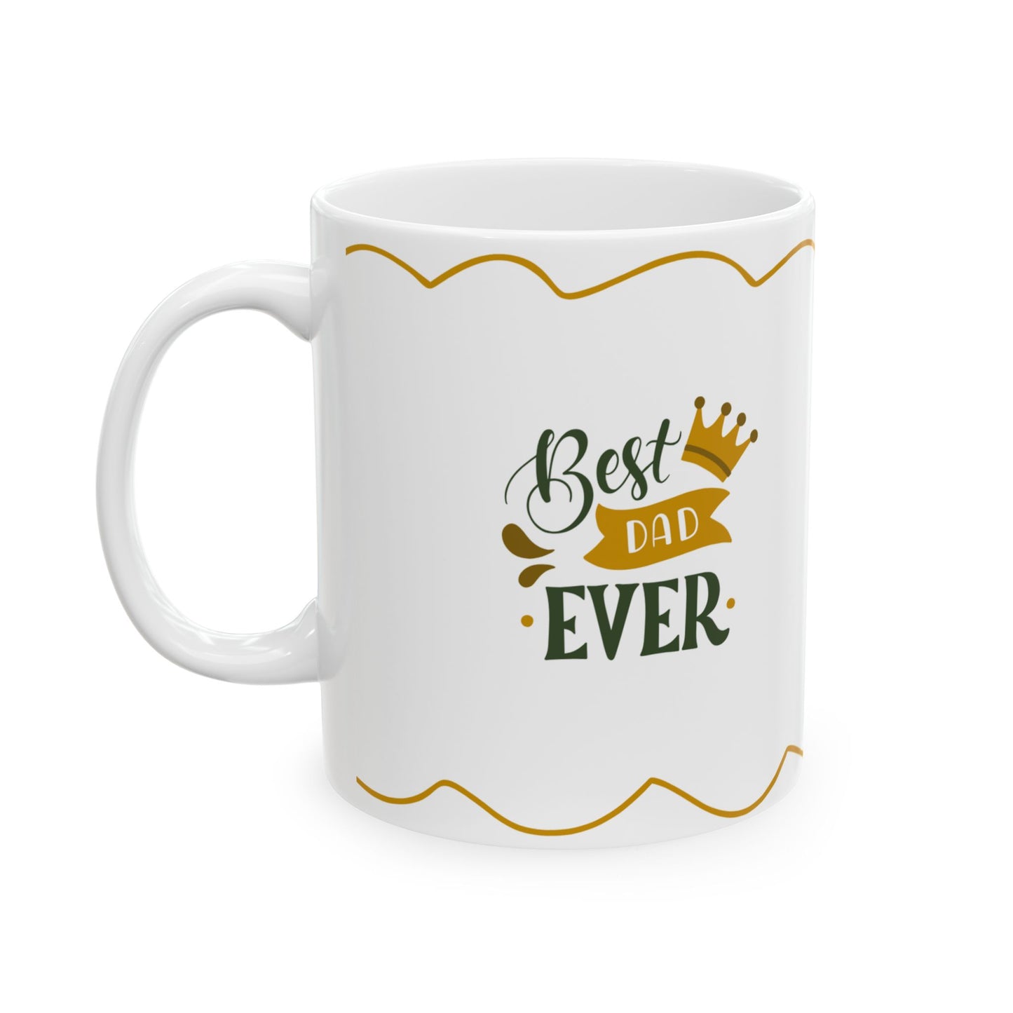 Best Dad Ever, Personalized Ceramic Mug, Fun Gift for Coffee Lovers, Custom Photo Mug - 14003