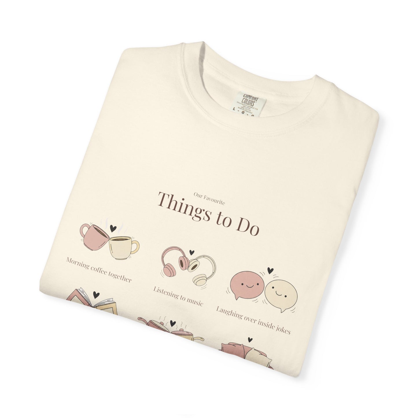 Our Favourite Things to Do Together – Personalised Valentine’s Illustration T-Shirt Gift - 14720