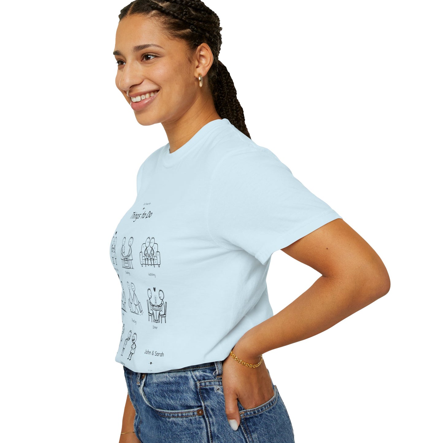Our Favourite Things to Do Together – Personalised Valentine’s Illustration T-Shirt Gift - 14723