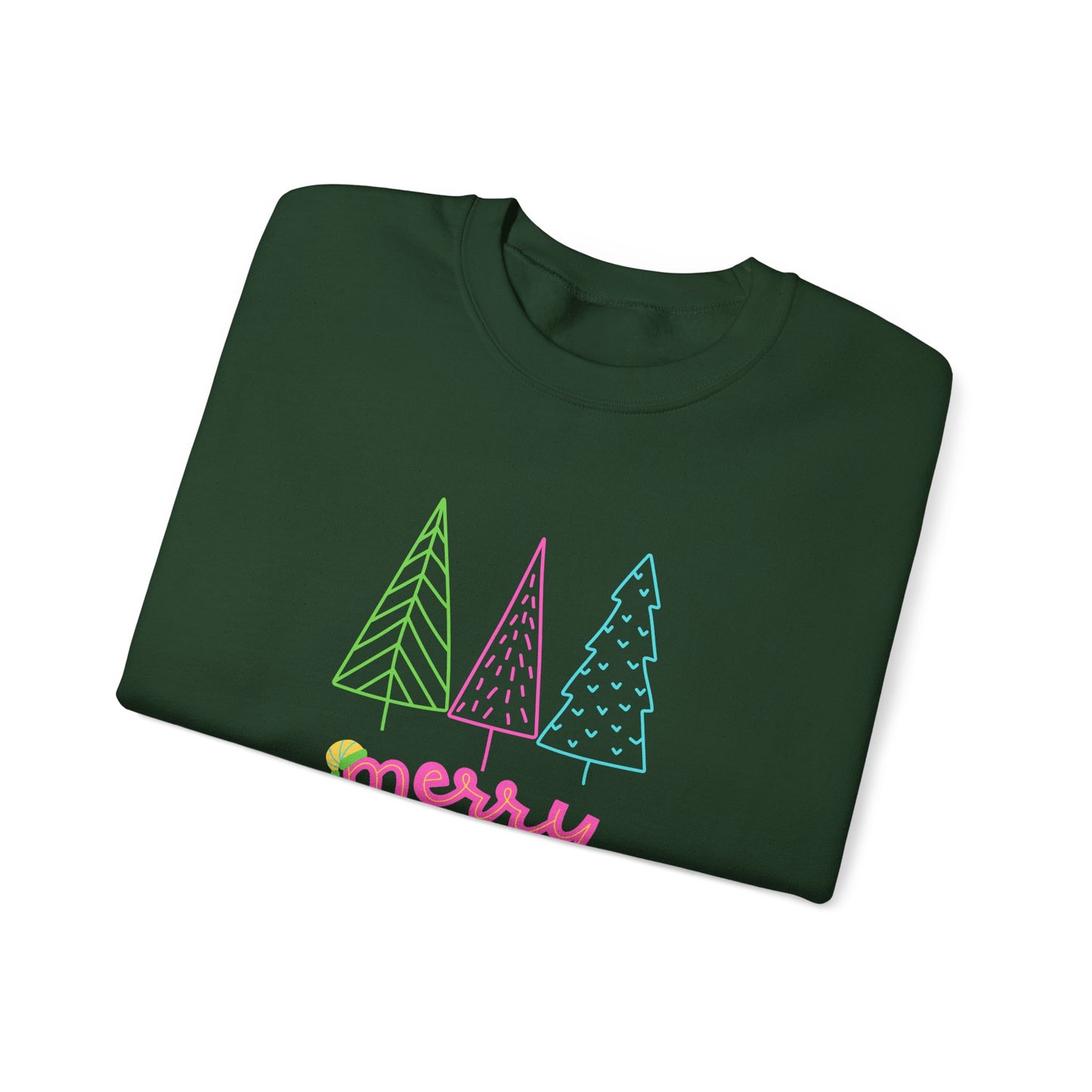 Trees, Merry Christmas -Unisex Heavy Blend™ Crewneck Sweatshirt - 10529
