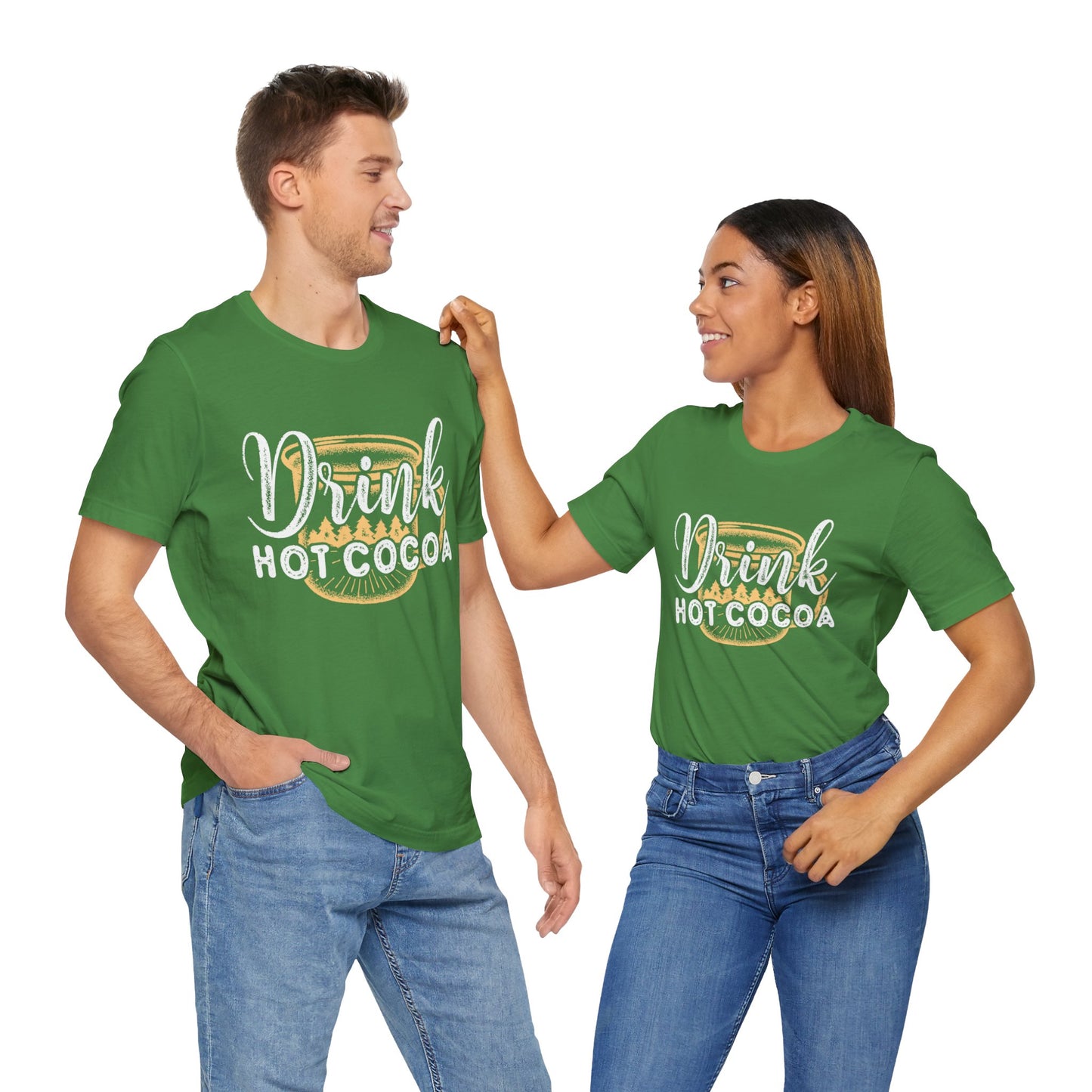 Christmas: Drink Hot Cocoa - Unisex Jersey Short Sleeve Tee