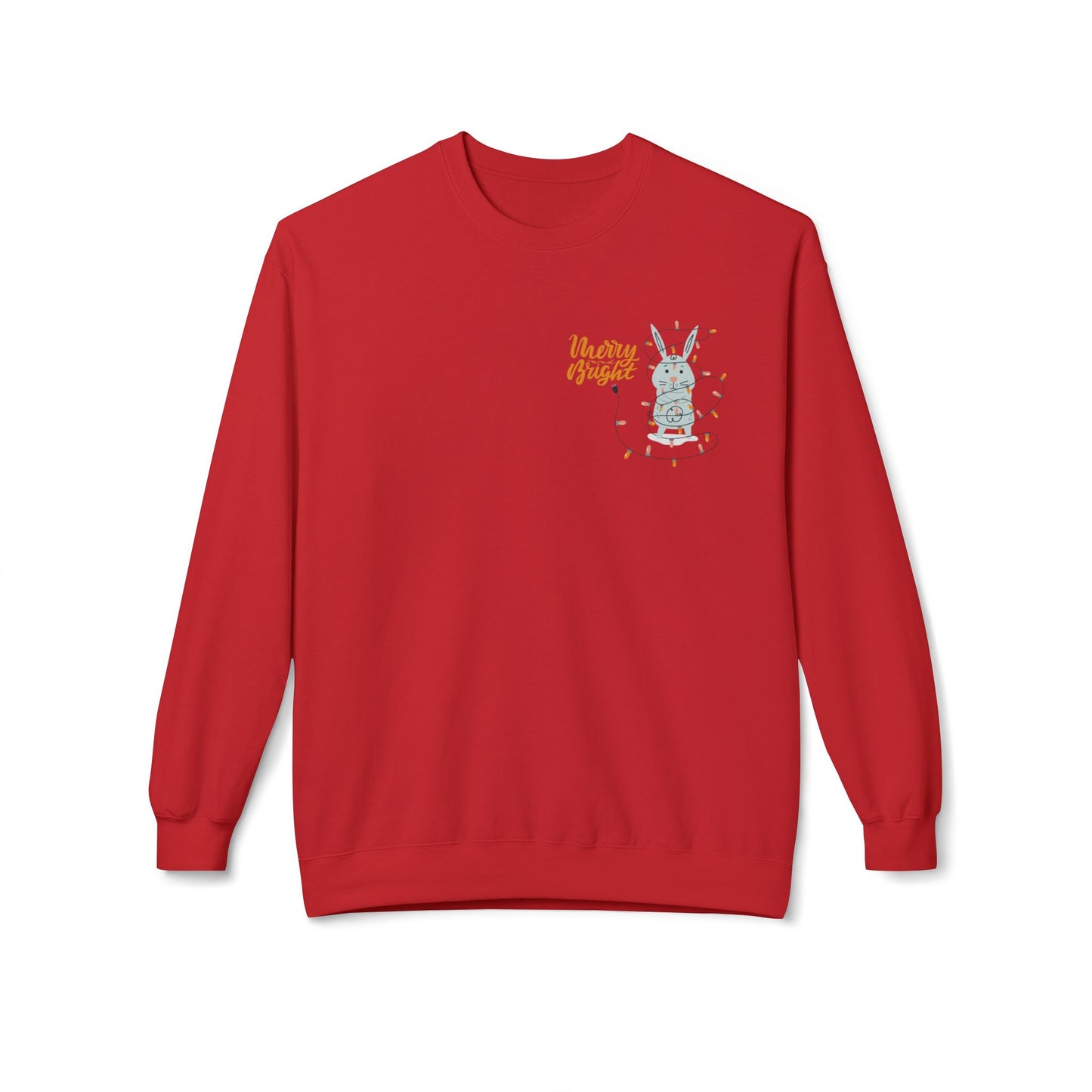 Rabbit with Christmas Light - Unisex Midweight Softstyle Fleece Crewneck Sweatshirt - 10492