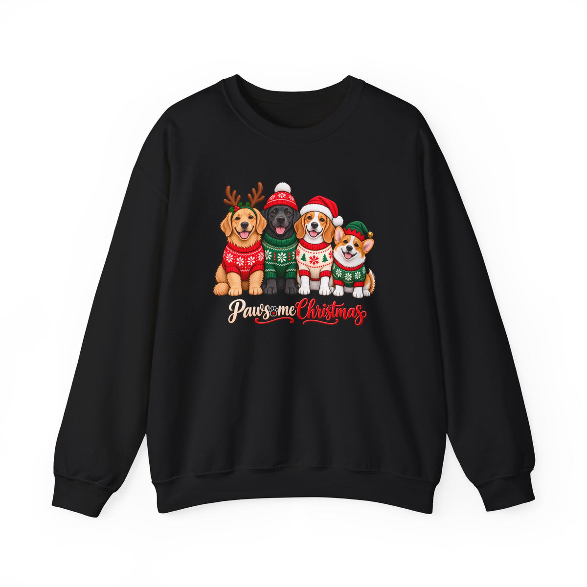 Pawsome Christmas Sweatshirt,  Cute Festive Dogs Crewneck - 14558