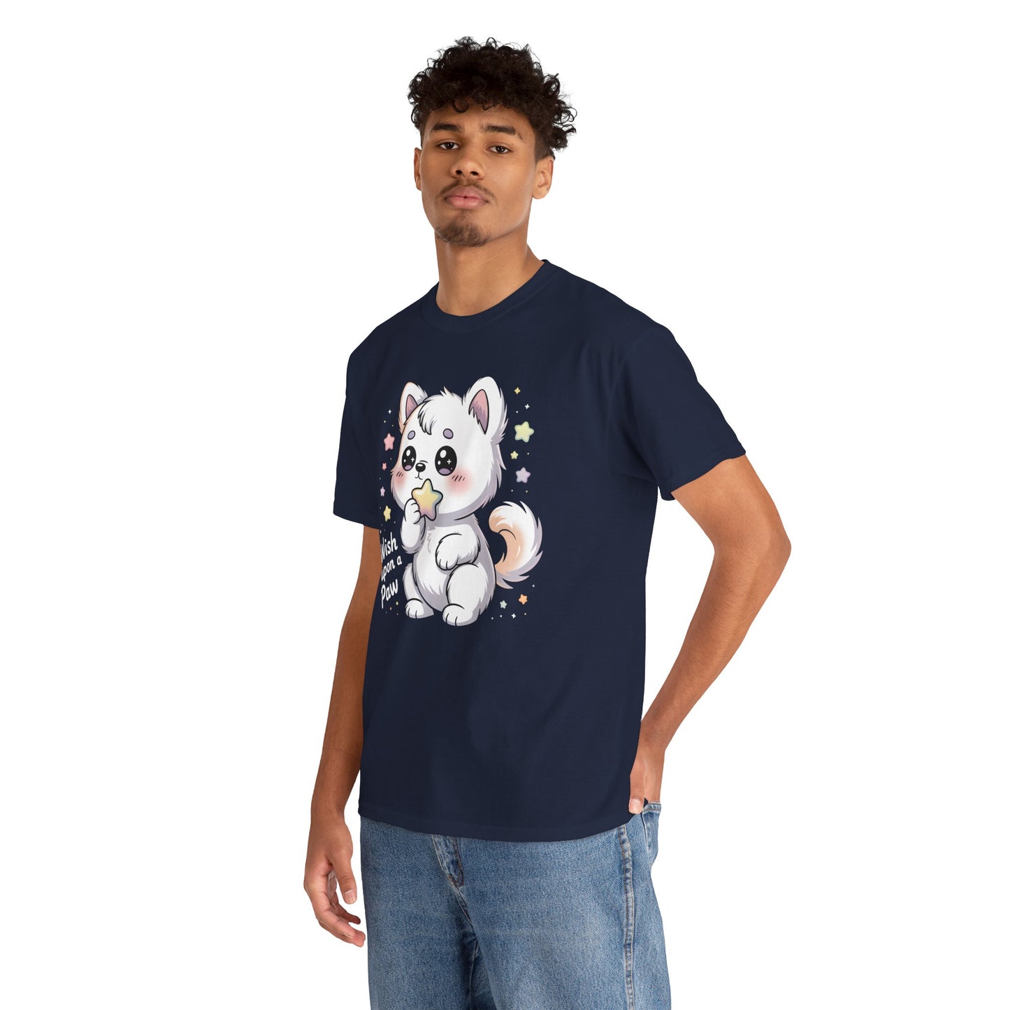 Cute Kitten T-Shirt – “Wish Upon a Paw” Kawaii Cat Tee Gift - 14851