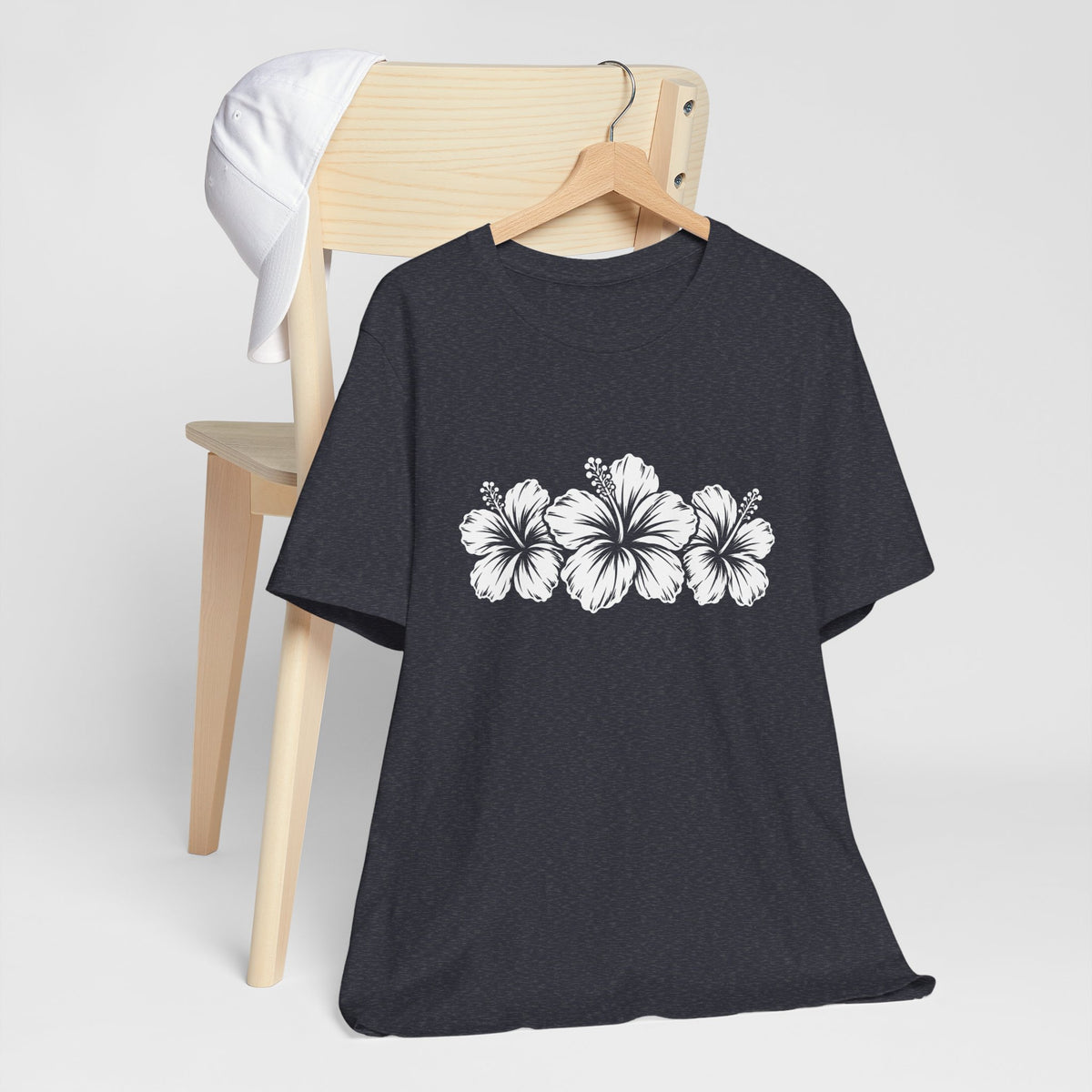 Hibiscus Floral T-Shirt,  Tropical Flower Graphic Tee - 14995