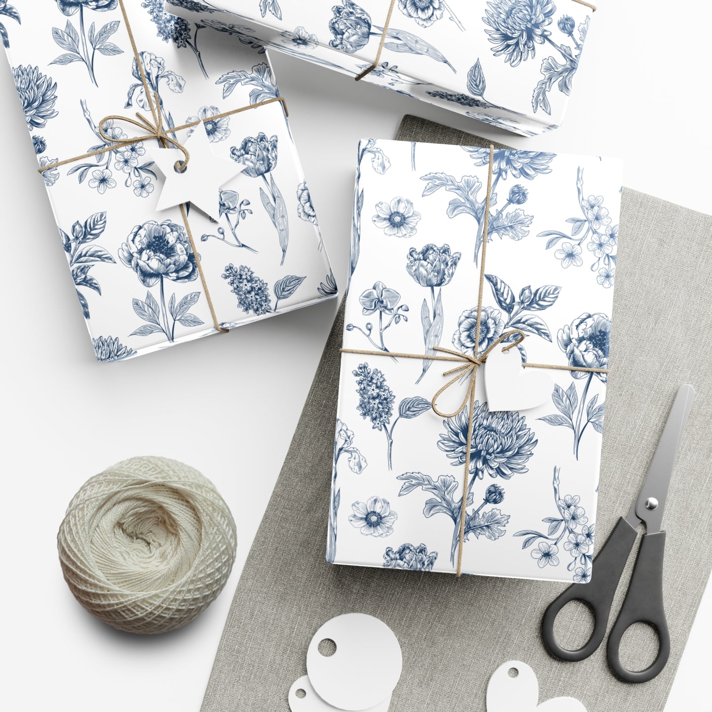 Blue Flowers - Gift Wrap Papers - 10313