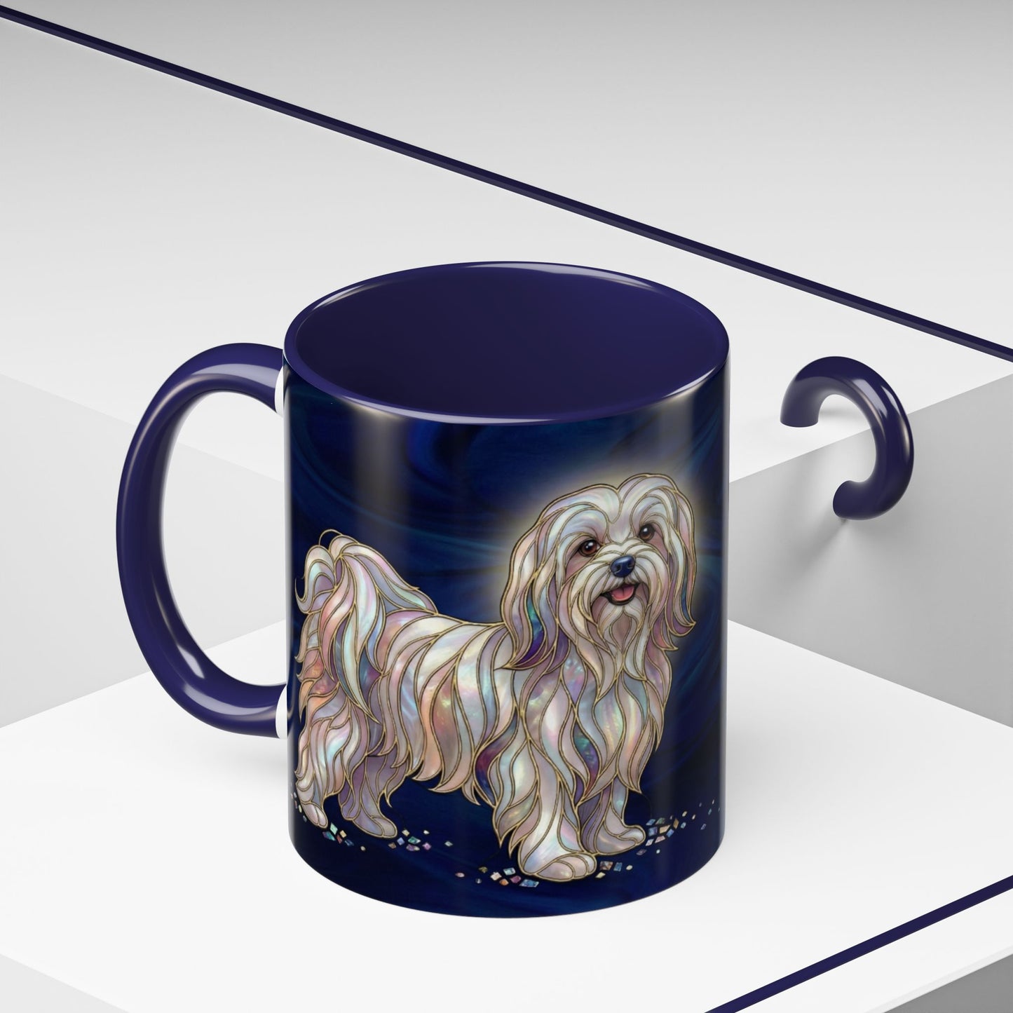 Maltese Art Coffee Mug — Stain Glass Design (11/15oz) - 14546