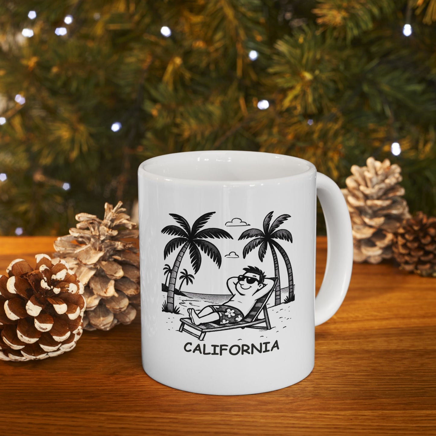 "Palm trees, ocean breeze, and no stress." Ceramic Mug - 12703