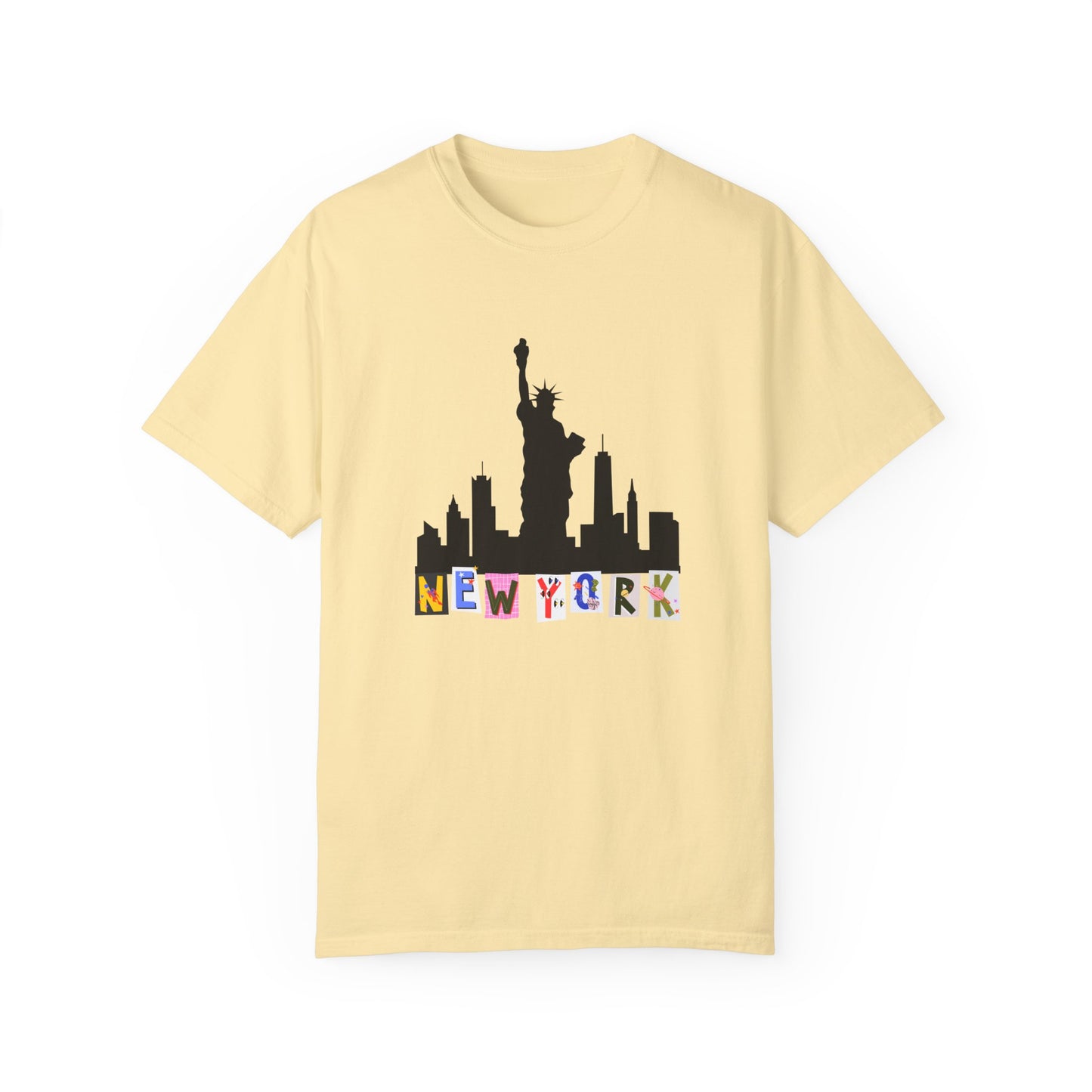New York Skyline Graphic T-Shirt - Unisex Garment-Dyed Tee for City Lovers - 12002
