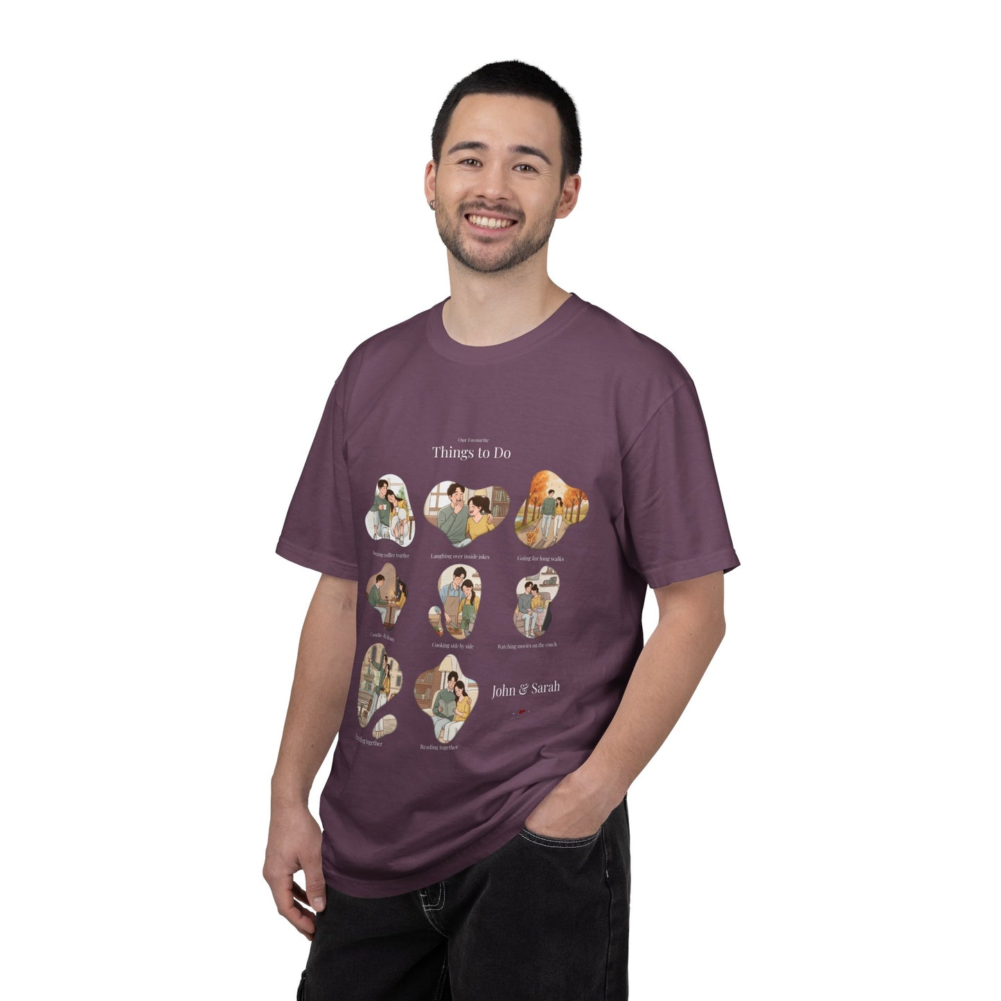 Our Favourite Things to Do Together – Personalised Valentine’s Illustration T-Shirt Gift - 14721