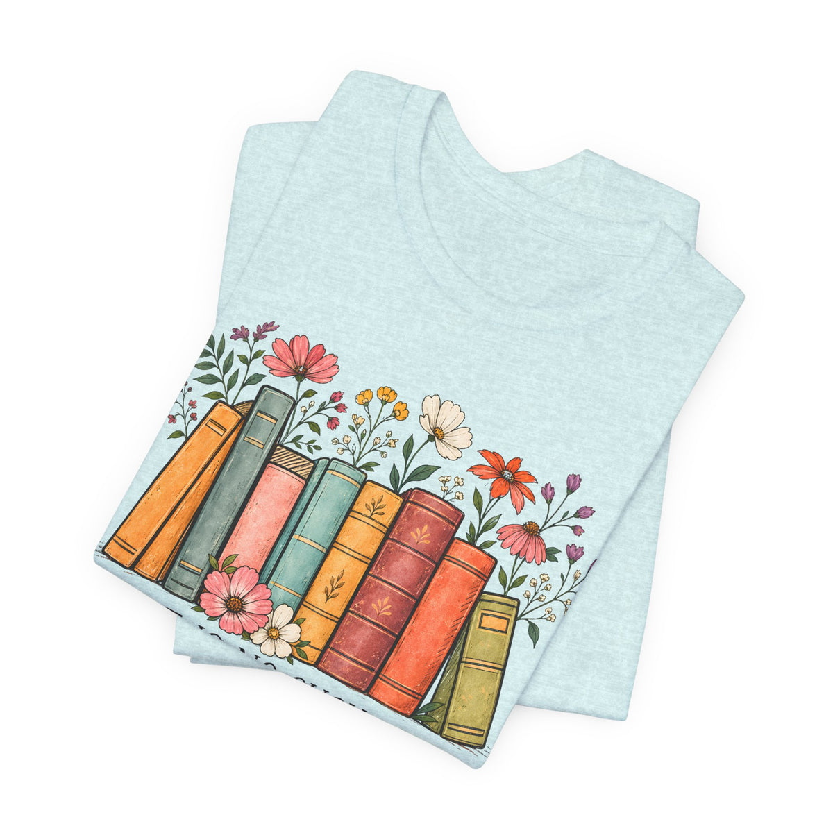 Book Lover T-Shirt,  Vintage Floral Bookshelf Tee - 14524