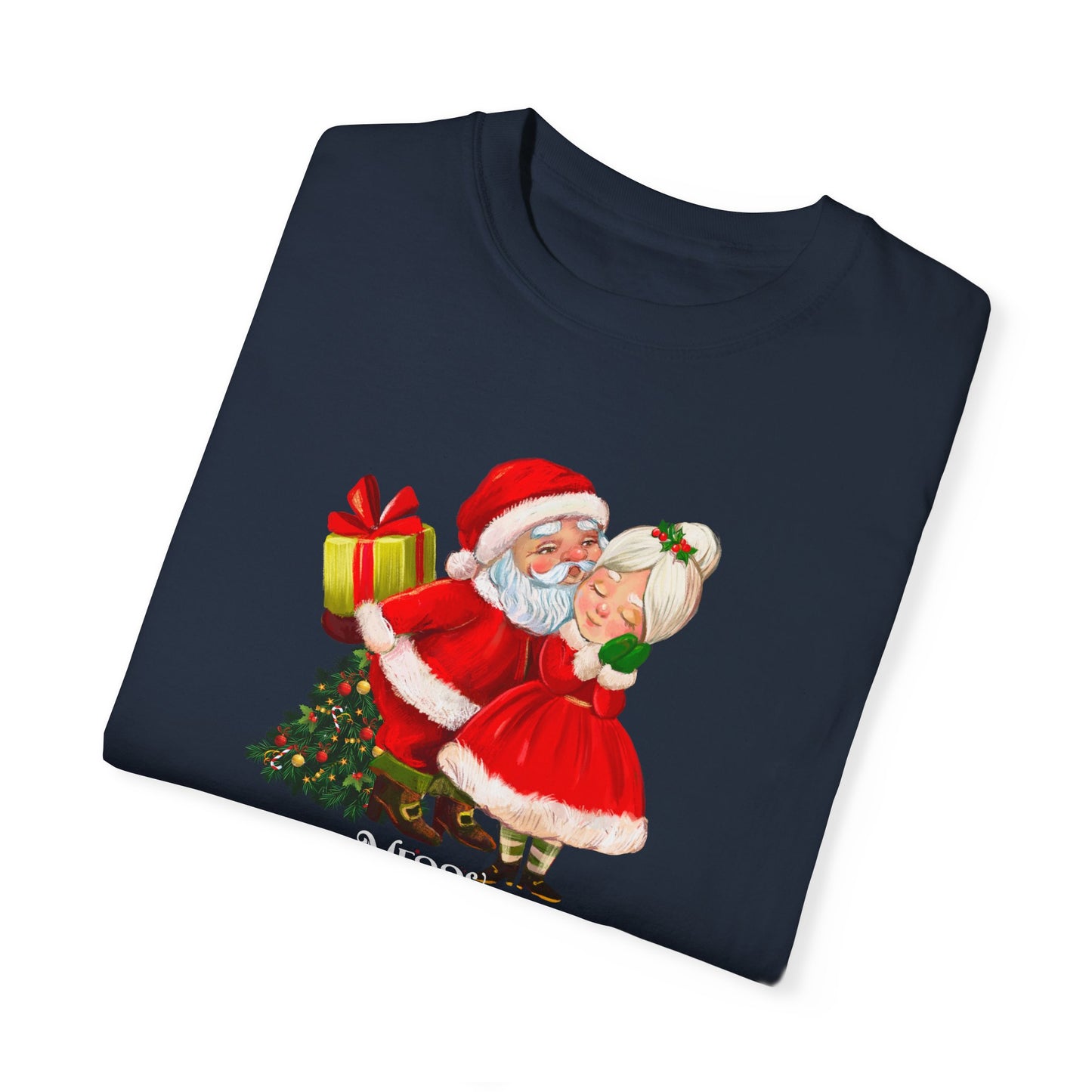 Santa & His Partner - Unisex Garment-Dyed T-shirt - 10025