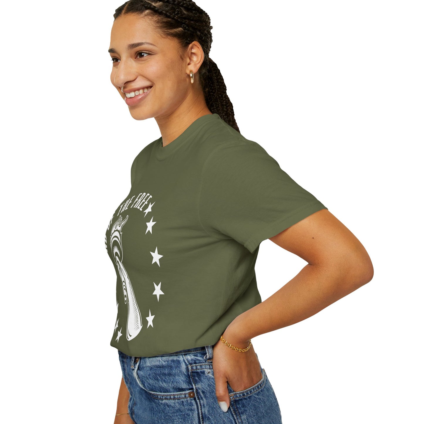 Land Of the Free Graphic T-Shirt, Casual Wear for Independence Day, Gift for Freedom Lovers, Unisex Tee for Everyday Style, Comfort and Style - 13640