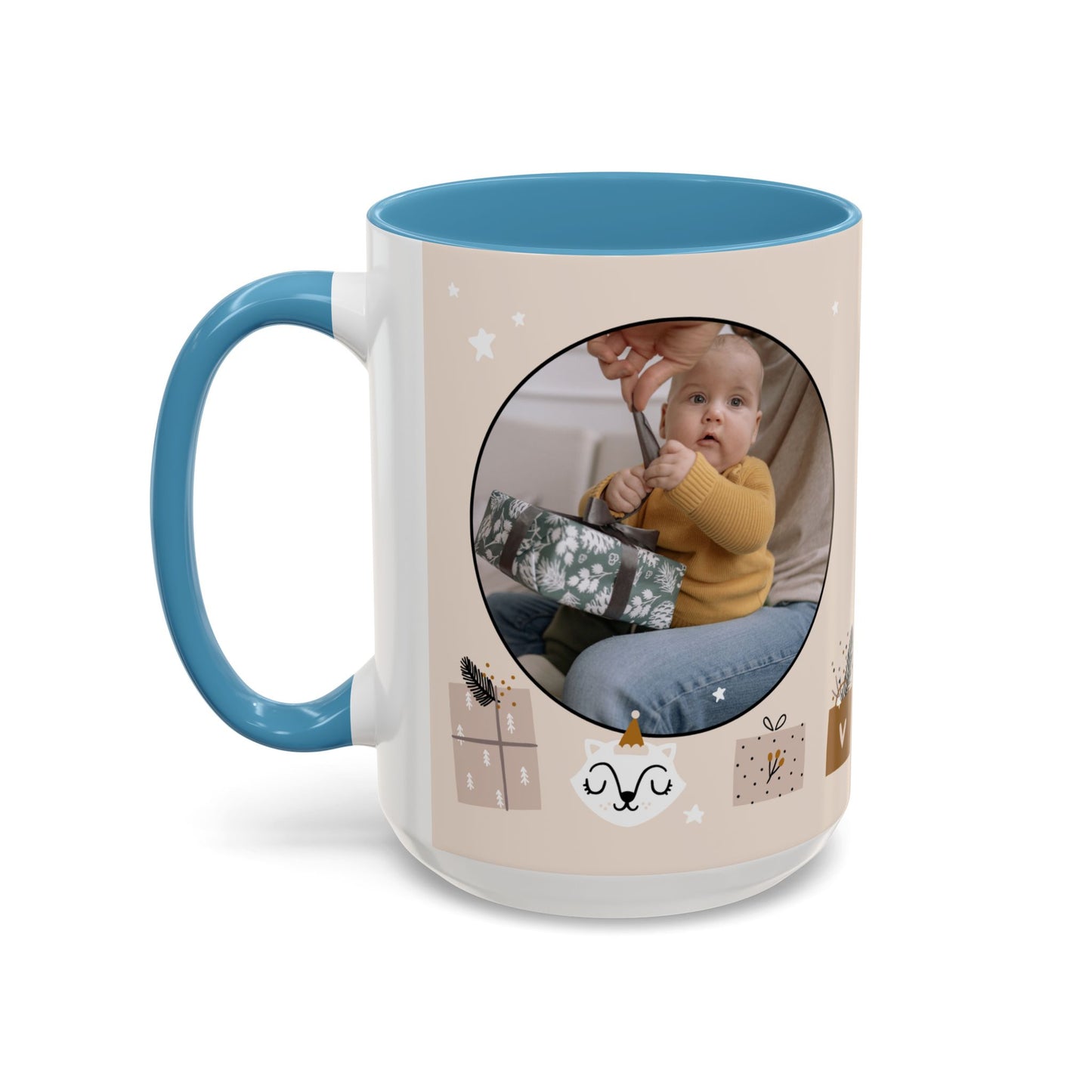 My First Christmas, Customizable - Accent Coffee Mug (11, 15oz) - 10860