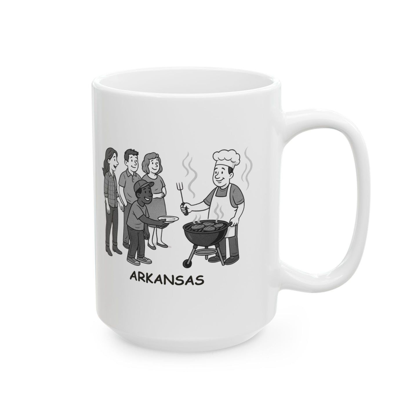 "Arkansas: Where everyone’s a friend and the BBQ is always worth the wait." Ceramic Mug - 13278