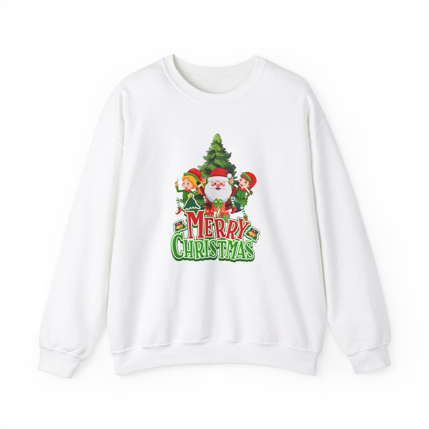 Santa & Elves, Merry Christmas - Unisex Heavy Blend™ Crewneck Sweatshirt - 10545