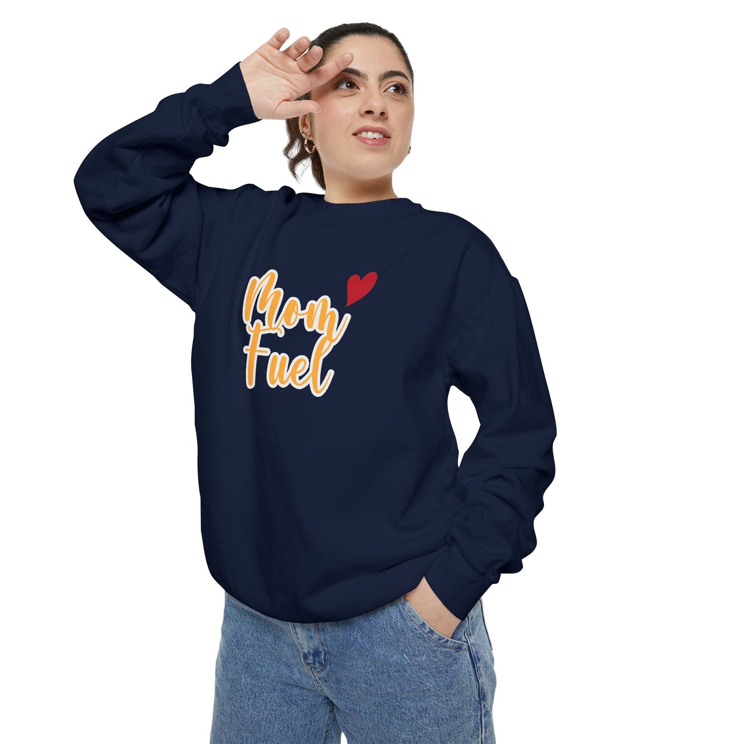 Mom Fuel Sweatshirt - Cozy Unisex Garment-Dyed Top for Moms - 11834