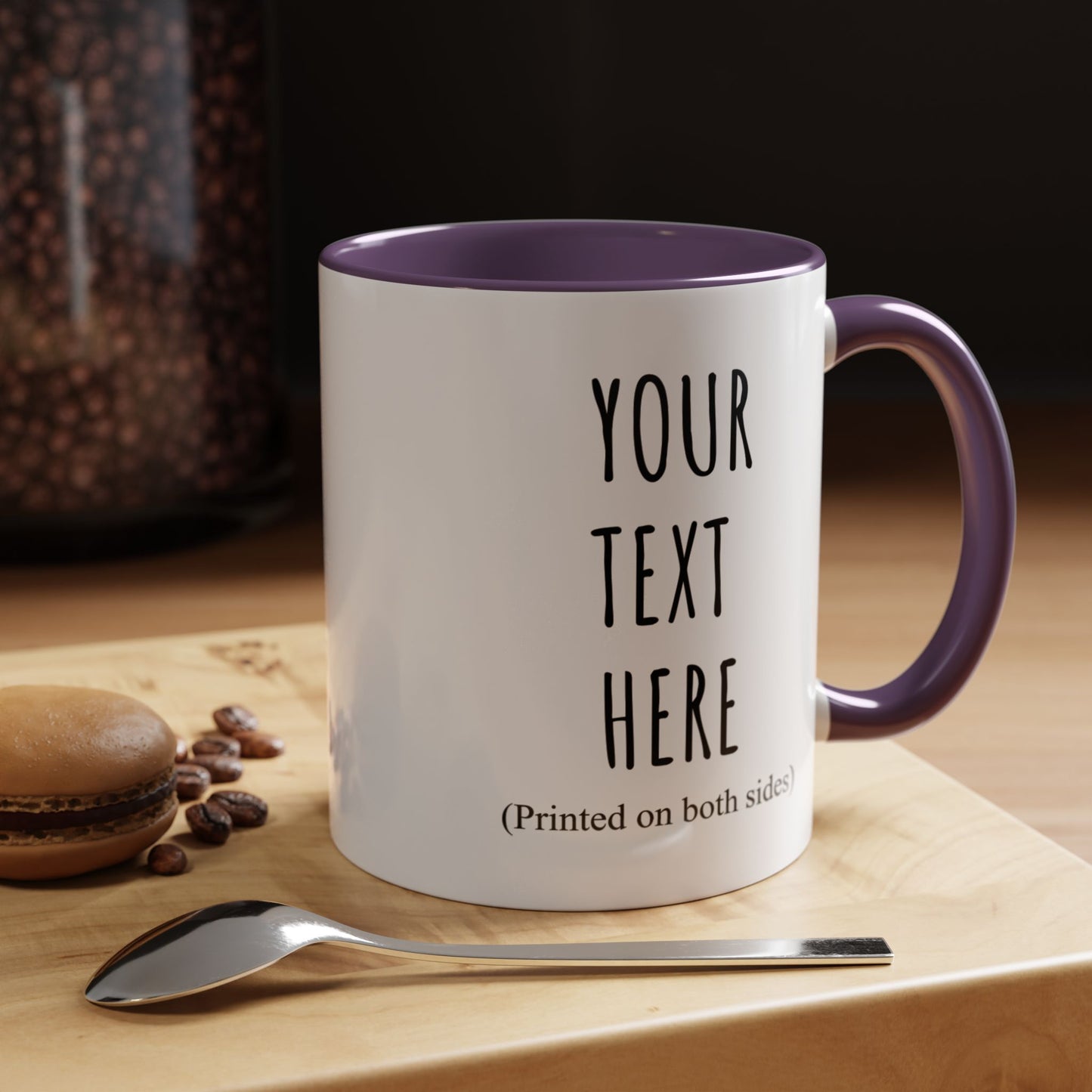 Personalized Accent Coffee Mug – Custom Text Printed Both Sides (11oz & 15oz) - 14676