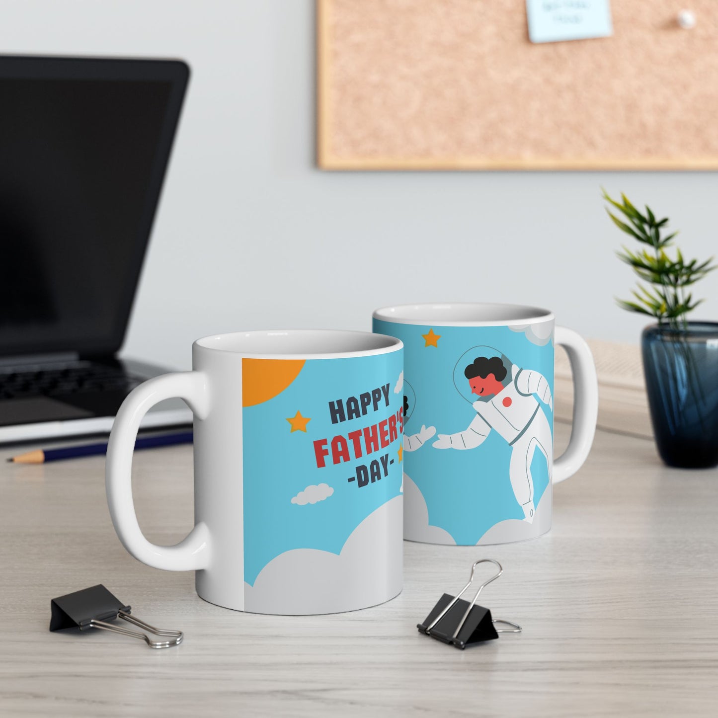 Space Themed Father's Day Ceramic Mug - Perfect Gift for Dads, Astronaut Lovers - 14051