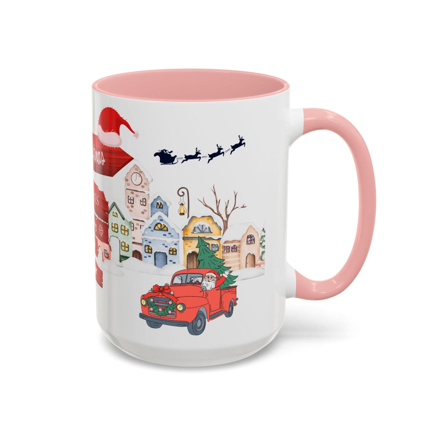 Merry Christmas - Accent Coffee Mug (11, 15oz)