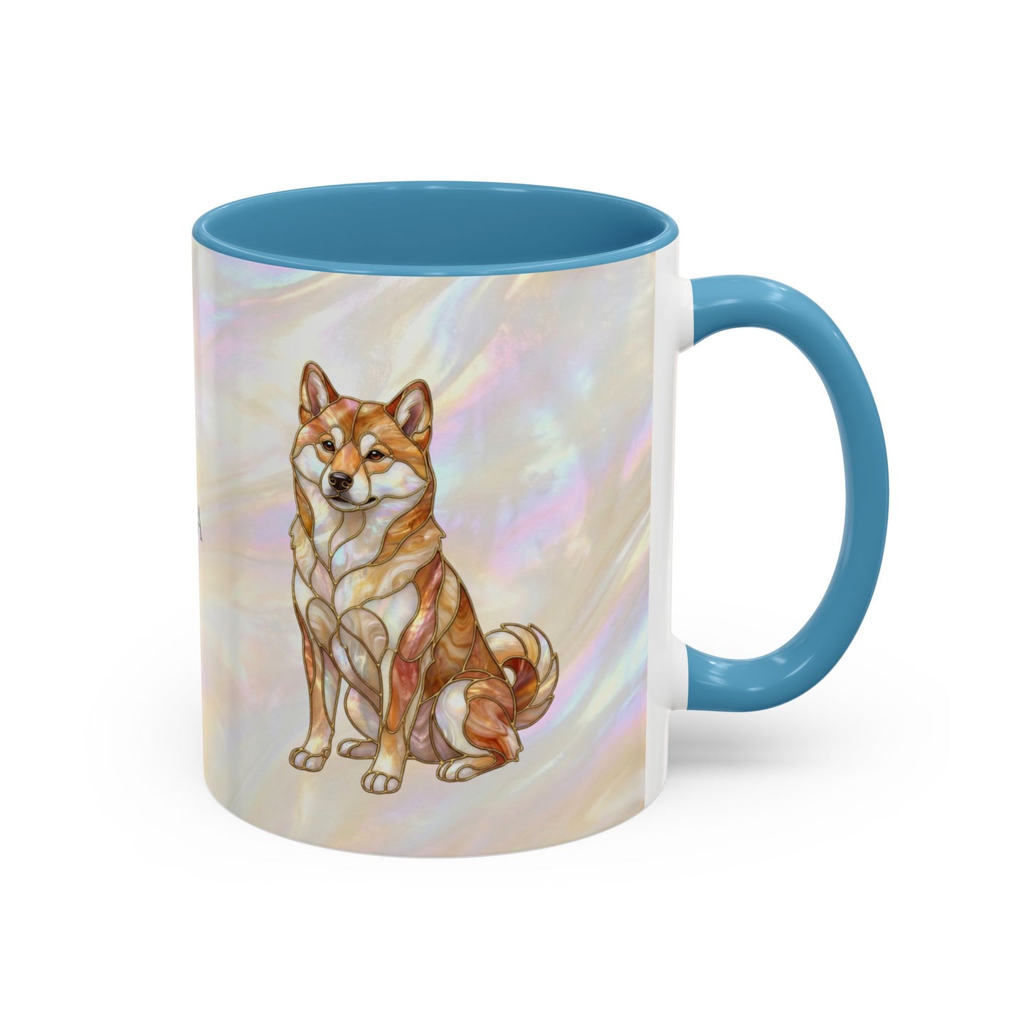 Shiba Inu Accent Coffee Mug – Stained Glass Design 11/15oz - 14646