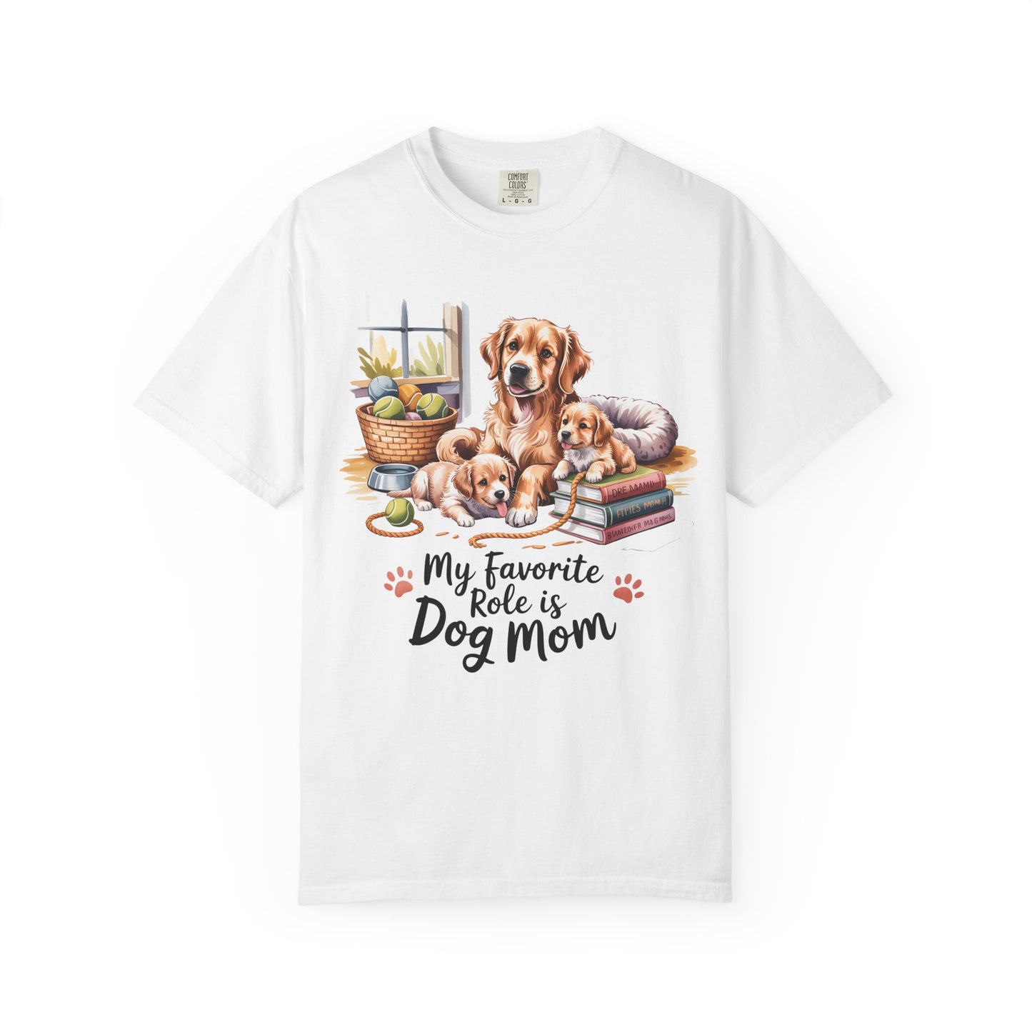 Dog Mom Shirt – My Favorite Role is Dog Mom | Cute Golden Retriever Puppy T-Shirt for Dog Lovers - 14800
