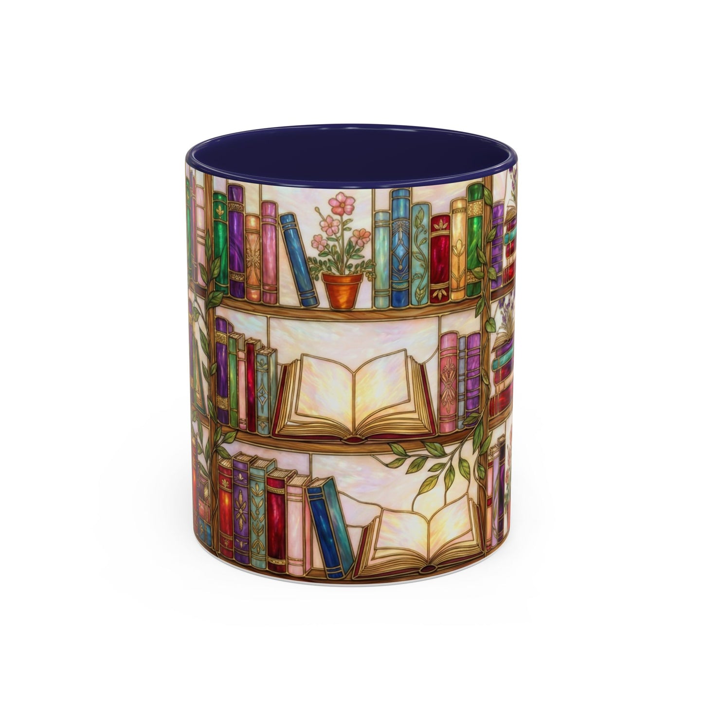 Bookish Accent Coffee Mug — Stained Glass Design (11/15 oz) - 14528