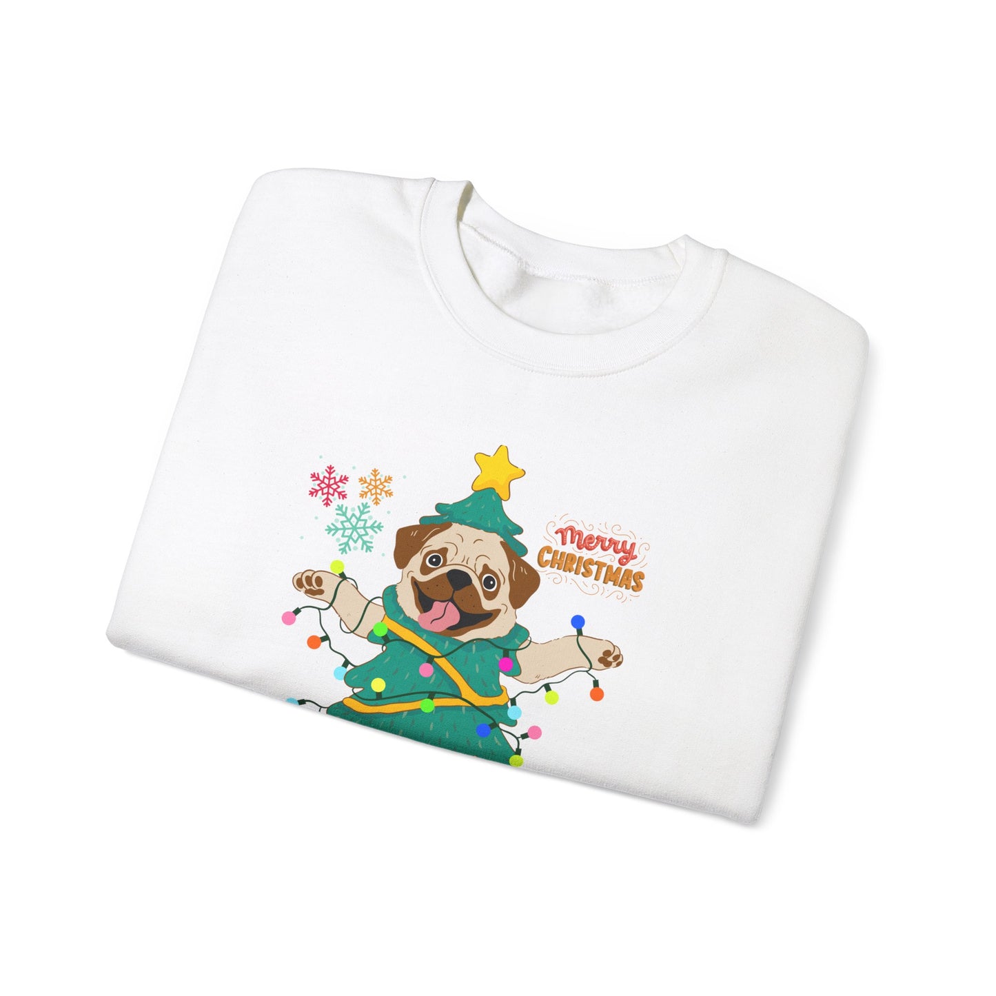 Pug, Merry Christmas - Unisex Heavy Blend™ Crewneck Sweatshirt - 10307