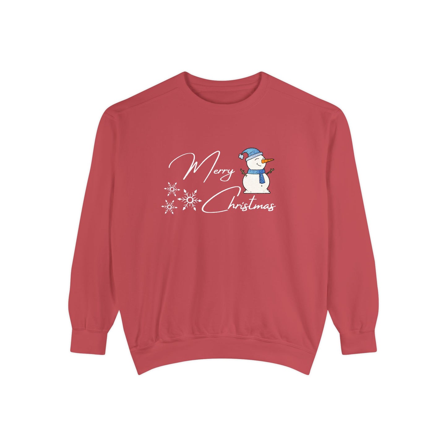 Snowman, Merry Christmas - Unisex Garment-Dyed Sweatshirt - 10176