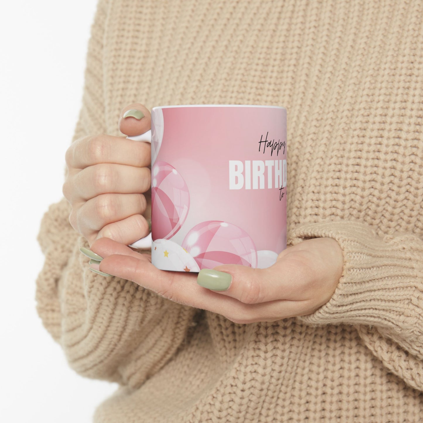 Happy Birthday Ceramic Mug, Gift for Her, Celebration Coffee Cup, Birthday Presents, Cheerful Drinkware - 13984