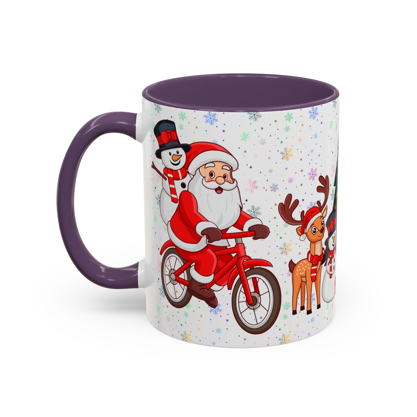 Christmas Party, Santa, Snowman & Reindeer - Accent Coffee Mug (11, 15oz) - 10429