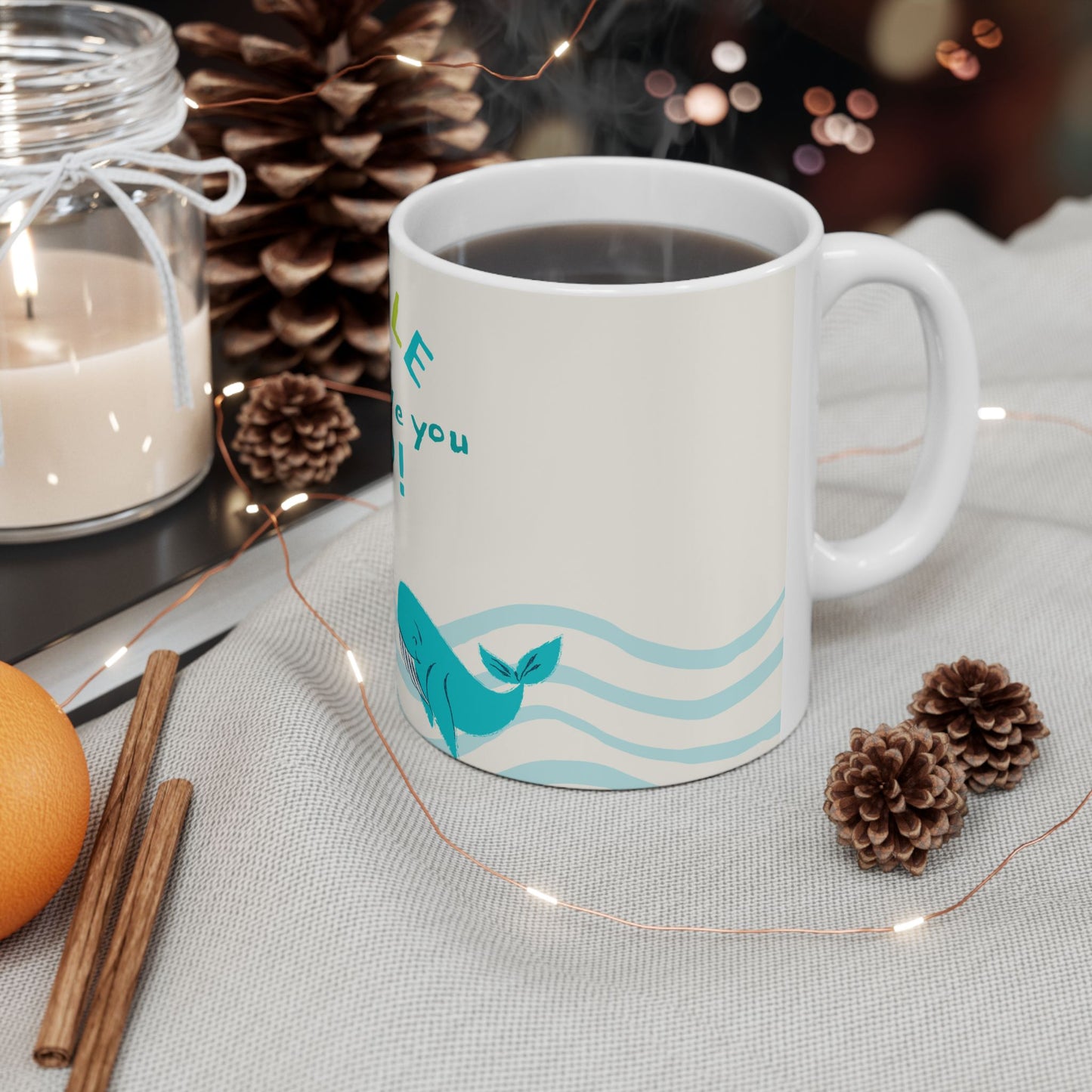 Whale Love Mug - Cute Father’s Day Gift for Dad, Whale Design Coffee Cup, Father's Day - 14031