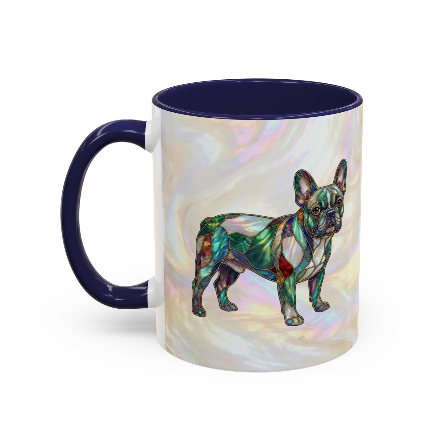 French Bulldog Accent Coffee Mug -Stained Glass Style (11/15oz) - 14632