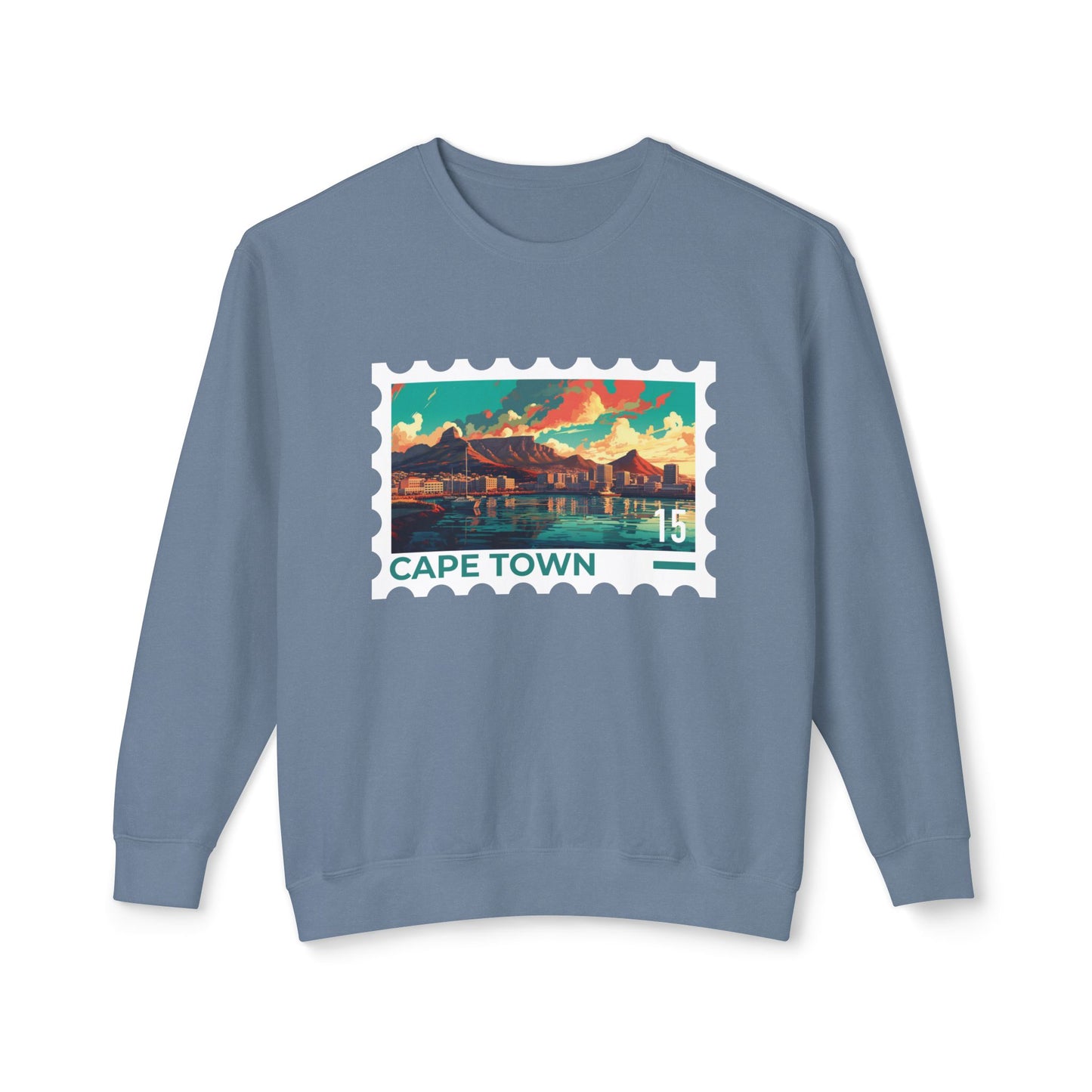 Cape Town Unisex Lightweight Crewneck Sweatshirt - Artistic Scenic Design - 12127