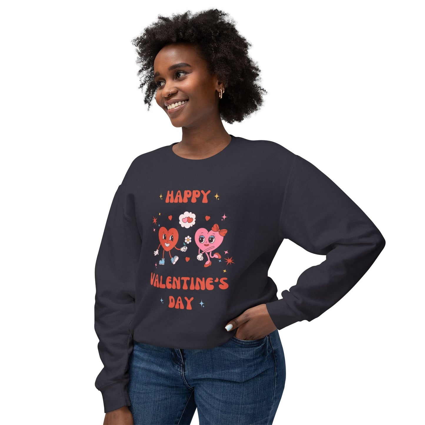Happy Valentine's Day - Unisex Lightweight Crewneck Sweatshirt - 11023