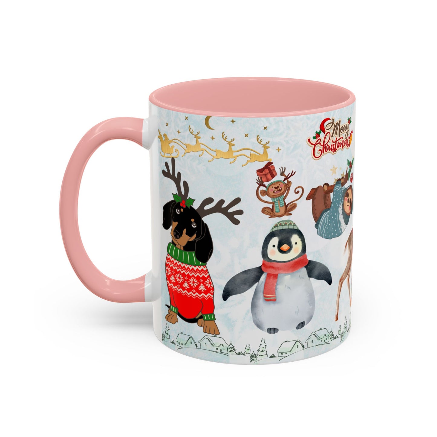 Merry Christmas, Animals - Accent Coffee Mug (11, 15oz)